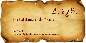 Leichtman Ákos névjegykártya